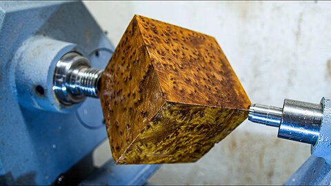 Woodturning - The Cube of Burl