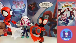 SPIDEY AND HIS AMAZING FRIENDS TOYS GHOST RIDER & SPIN vs. RHINO READ ALOUD STORYTIME