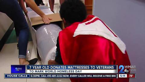 Homeless vets get a better nights sleep thanks to 7 year old and donated mattresses