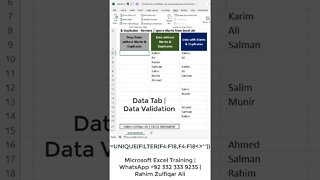 Excel Dynamic Drop down List WITHOUT Blanks & Duplicates #shorts #shortvideo