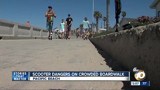 Scooter dangers on crowded boardwalks