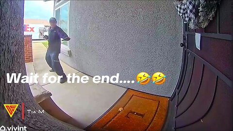 Ninja Disguises Himself as a FedEx Driver Caught on Vivint Doorbell Camera | Doorbell Camera Video