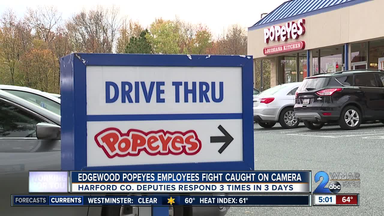Edgewood Popeyes employee fight caught on camera