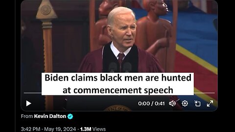 Biden claims Black men hunted during commencement speech