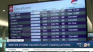 Winter storm causes flight cancellations