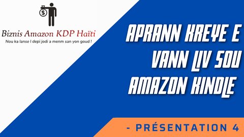Aprann Kreye e Vann Liv sou Amazon Kindle (4) || Biznis Amazon KDP Haiti