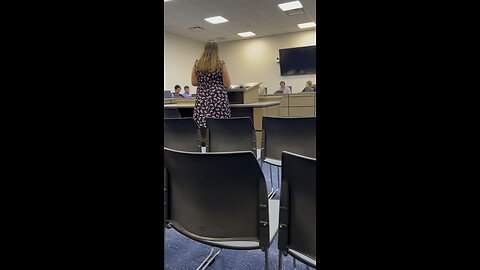 8/16/23 Candidate Ann Marie Miller (Cecil) at Canon-McMillan Agenda meeting questioning Chill Room