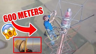 Guy Climbes 600m High To Change 1 Light Globe 😱