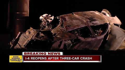 Troopers search for driver who is allegedly missing after 3 vehicle crash on I-4