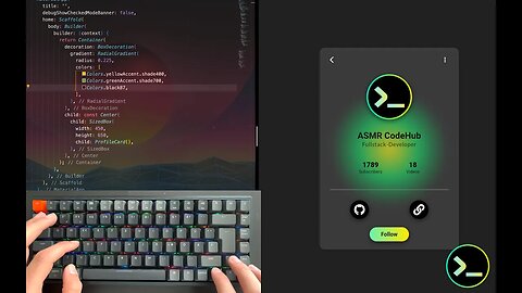ASMR Programming | Profile Card UI Design Flutter | No Talking