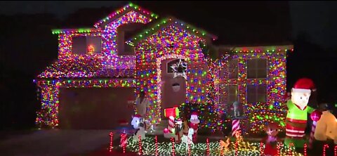 Beautiful Christmas lights near Rampart, Lake Mead