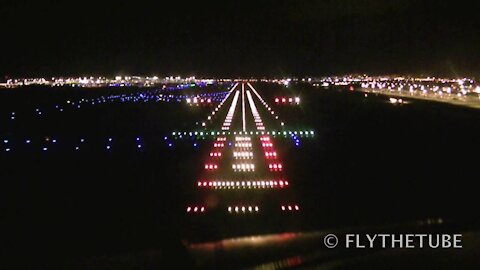 Landing Approach at Night