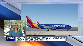 Southwest to raise prices on early bird check-in for some flights