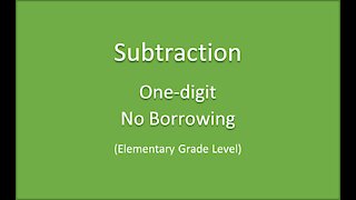 Math-Subtraction one digit-no borrowing