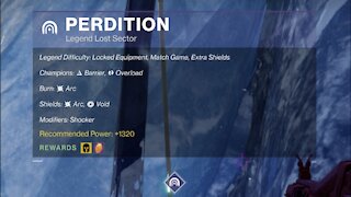 Destiny 2 Legend Lost Sector: Perdition 9-25-21