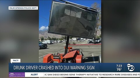 Suspected drunk driver arrested after hitting 'Don't Drink and Drive' sign?