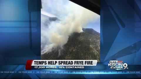 Frye Fire continues to spread as temperature climbs