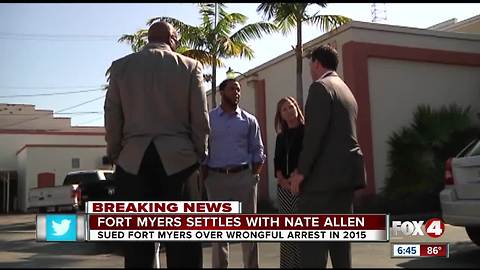 Nate Allen to receive 440k from Fort Myers for wrongful arrest