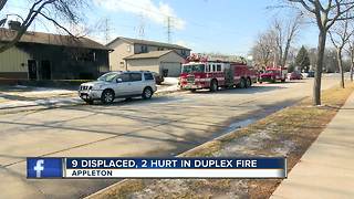 Nine people displaced and two hurt in fire