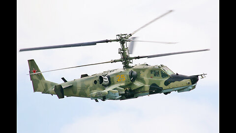 Russian Air Force Ka-52 "Alligator" flight at Dubai Air Show 2023