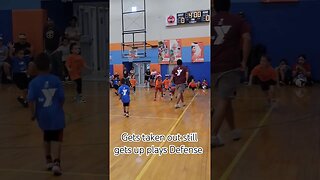 My son Gio "The Destroyer" playing 2 way basketball. #ymca #kidsbasketball #4yearold #prouddad