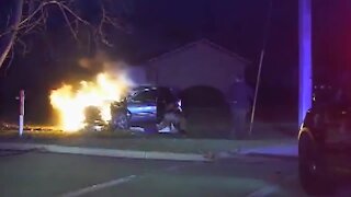 Dash cam video shows firey rescue