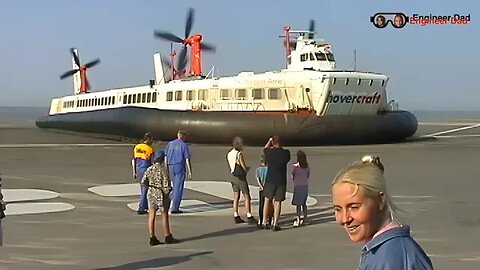 Now in Glorious 4K! UK passenger hovercraft from Calais France to Dover. Hoverspeed. Wow.