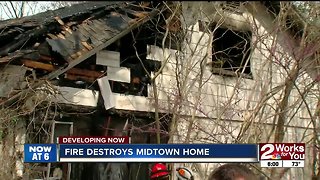 Fire destroys midtown Tulsa home