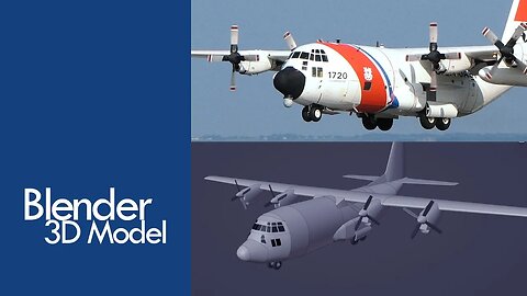 Modelling C-130 3D Model for Building RC Plane using Blender (Timelapse)