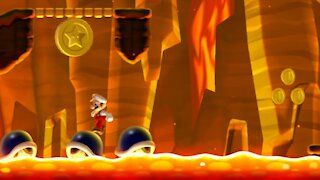 Peach's Castle-3 Rising Tides of Lava (All Star Coins) Nintendo Switch New Super Mario Bros U Deluxe