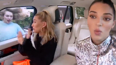 MIley Cyrus Surprises Kendall Jenner & Hailey Bieber During Carpool Karaoke