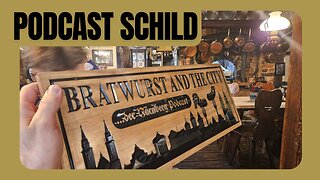 PODCAST SIGN for a Bratwurst Restaurant in Nuremberg Germany #brats #podcast