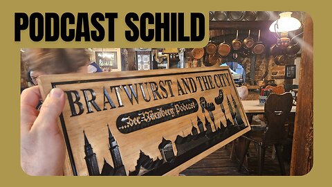 PODCAST SIGN for a Bratwurst Restaurant in Nuremberg Germany #brats #podcast