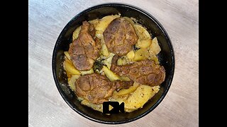 Greek Oven Baked Lemon Pork Chops / Μπριζόλες Χοιρινές Λεμονάτες Με Πατάτες Στο Φούρνο