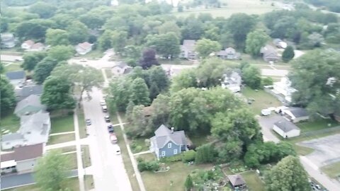 Drone flight over cherry valley