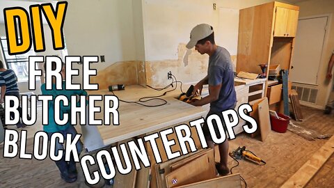 DIY Free Butcher Block Countertops/ Homestead Rescue EP 3