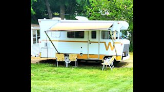 1973 Winnebago's engine under the dog house.