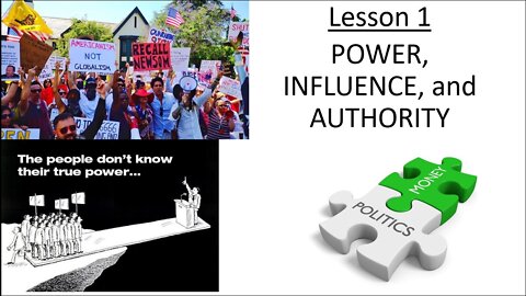 Lesson 1 - - POWER, INFLUENCE, and AUTHORITY