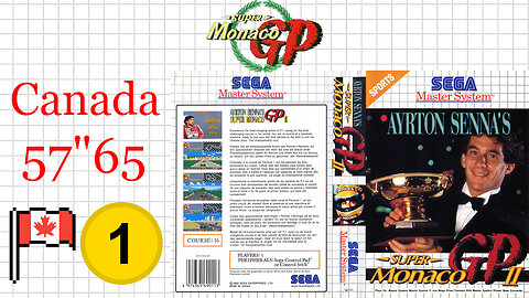 Ayrton Senna's Super Monaco GP II [SMS 1992] Canada [57"65] WR🥇 | SEGA Master System Marceau