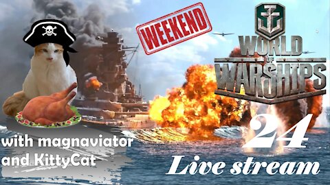 Weekend Live Stream 24 - World of Warships - Thanksgiving Special! (with magnaviator & KittyCat)