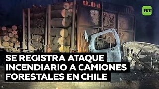 Encapuchados queman tres camiones con madera en Chile