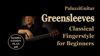 Greensleeves Guitar Lesson for Beginners [Classical Fingerstyle]