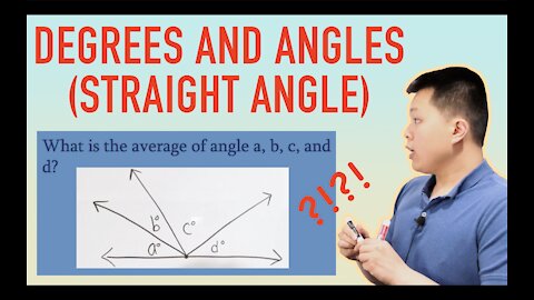 Math Degrees and Angles (Straight Angle) - Practice Problem | CAVEMAN CHANG