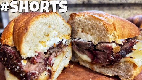 Smoked Chuck Roast French Dip Sandwich on the Pellet Grill #Shorts