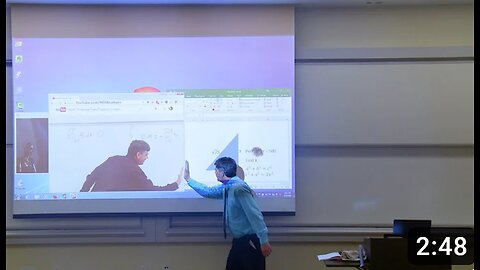 Math Professor Fixes Projector Screen (April Fools Prank)