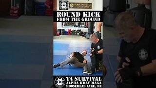 Round kick from the ground #selfdefense #kravmaga #martialarts #mma #groundfighting #fight