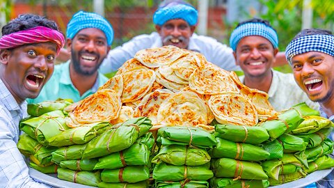 KIZHI PAROTTA|BANANA Leaf PAROTTA| Recipe cooking in village|Soft Layered Mutton KIZHI parotta