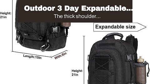 Outdoor 3 Day Expandable 40-64L Backpack Military Tactical Hiking Bug Out Bag