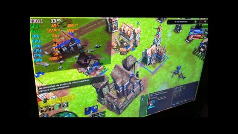 Age of Empires III (parte 4) na APU AMD A10 RX425-BB Quad Core da Maxsun + IGP Radeon R6.