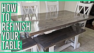 Dining Table Makeover | Anna White Farmhouse Table Refinishing